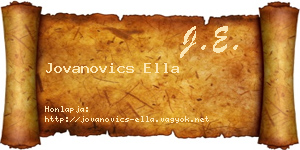 Jovanovics Ella névjegykártya